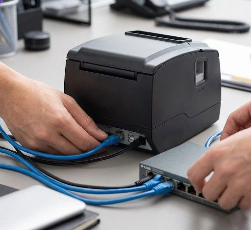نصب فیش پرینتر با کابل شبکه